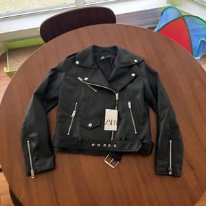 Zara Never Worn Faux Leather Biker Jacket